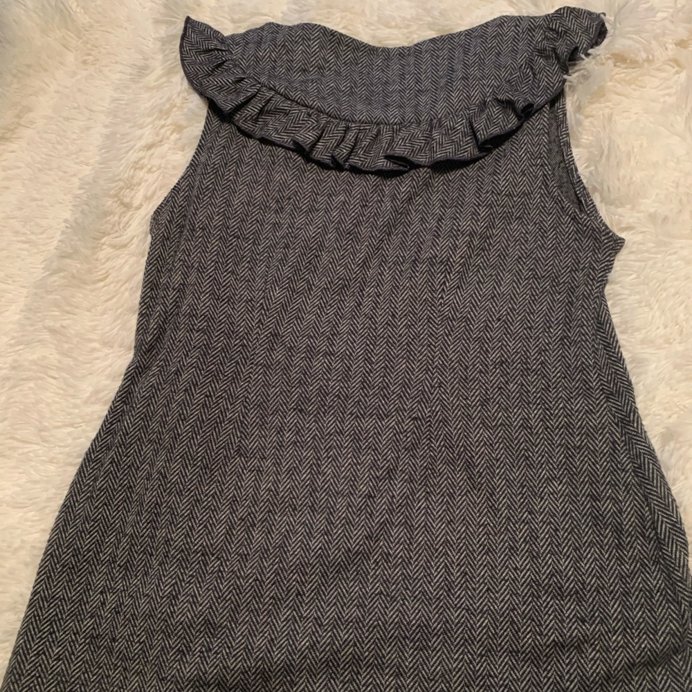 Ella Moss Black Ribbed Ruffle Top - Picture 4 of 4
